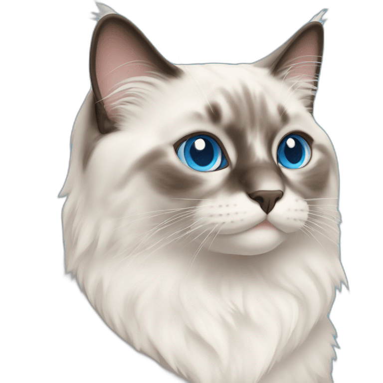 Ragdoll cat with blue eyes emoji