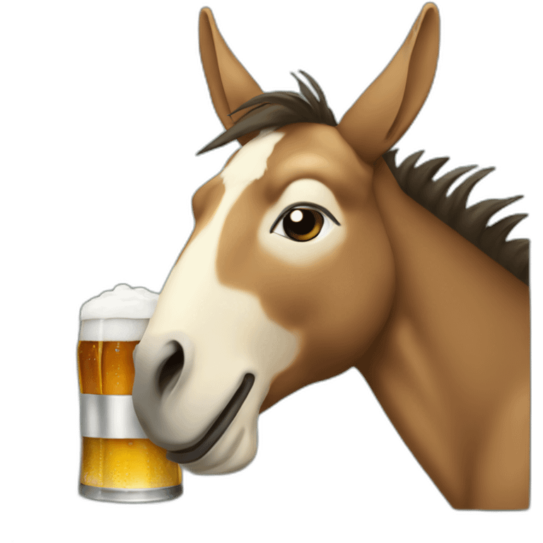 mule with beer emoji