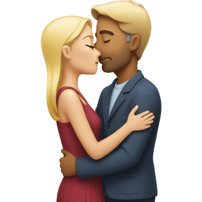 Man kissing woman emoji