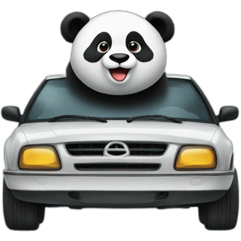 panda on a car emoji