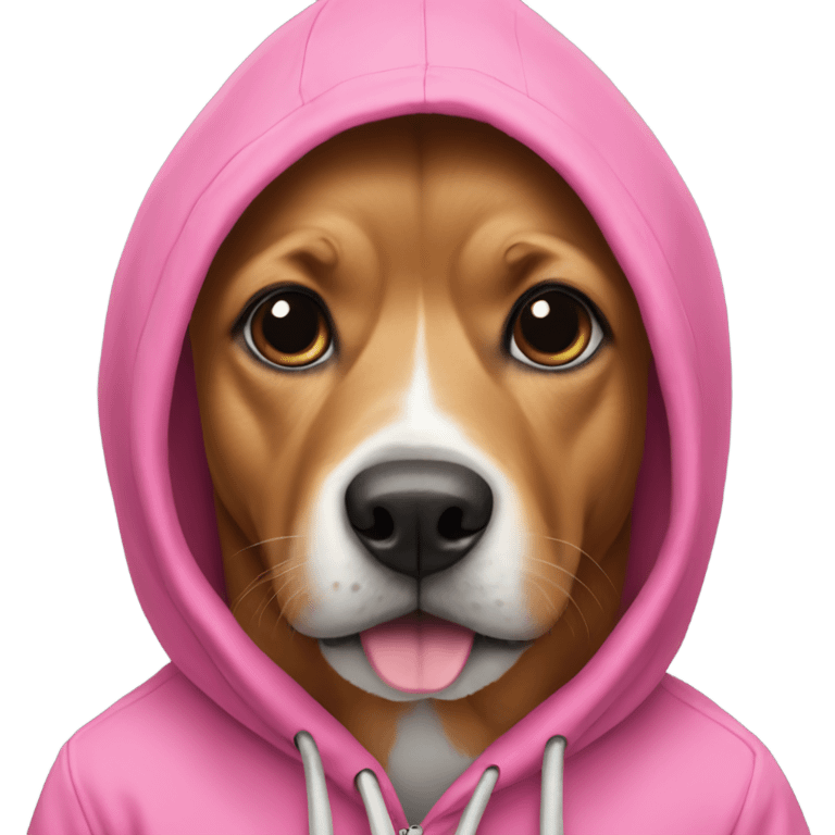 Dog with a pink hoodie emoji