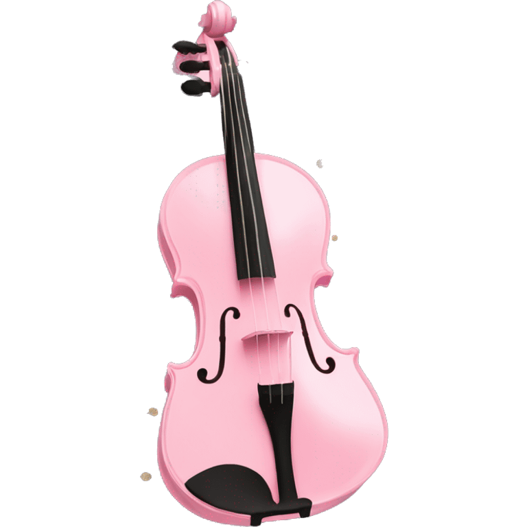 soft pastel pink violin with peonies and glitter emoji