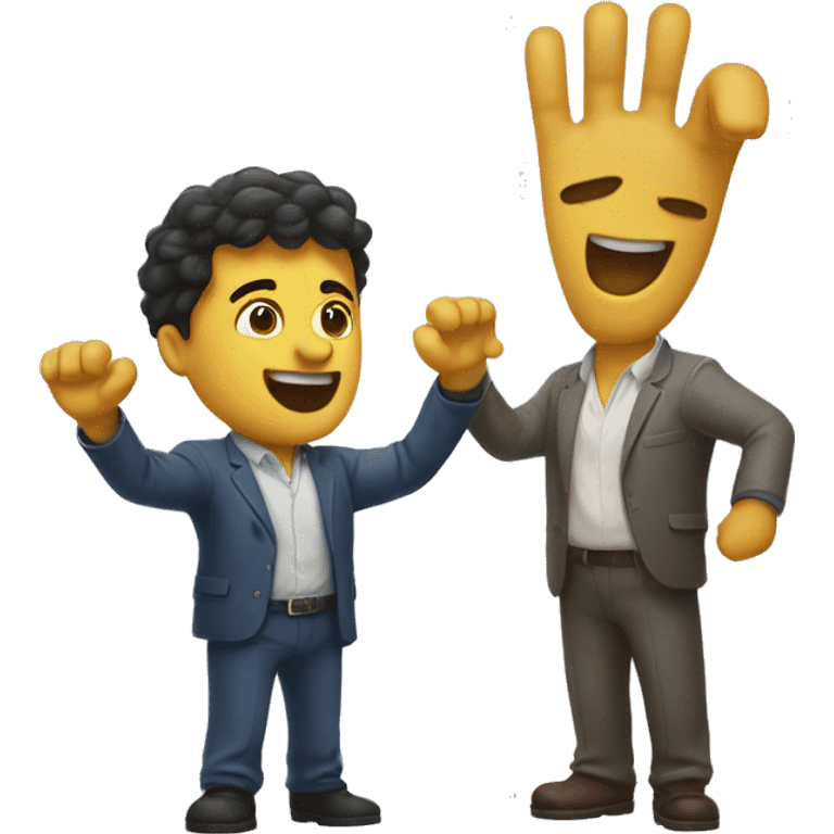 Two Big Men High fiving emoji