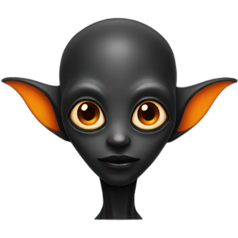 alien black with orange details emoji