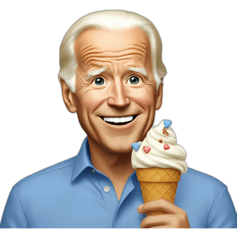 Joe Biden eating ice cream cone emoji