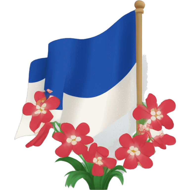 drapeau français avec fleurs de lyse au milieu  emoji