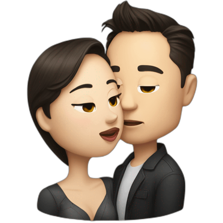 Chun lee kissing Elon musk emoji