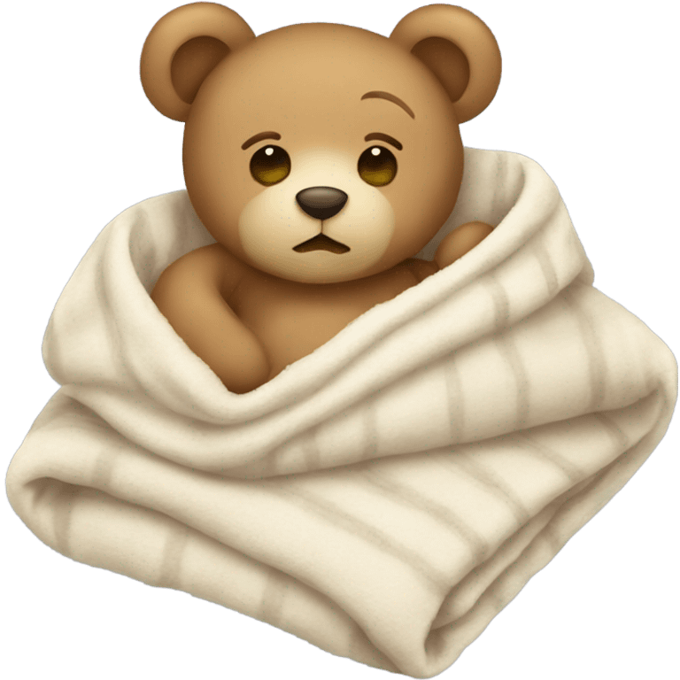 Baby Teddy Bear sleeping in a blanket  emoji