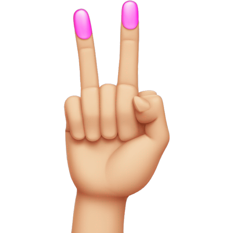 Middle finger with pink nails emoji