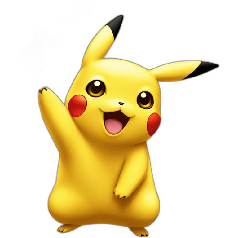 Pikachu fait un câlin à dracaufeu emoji