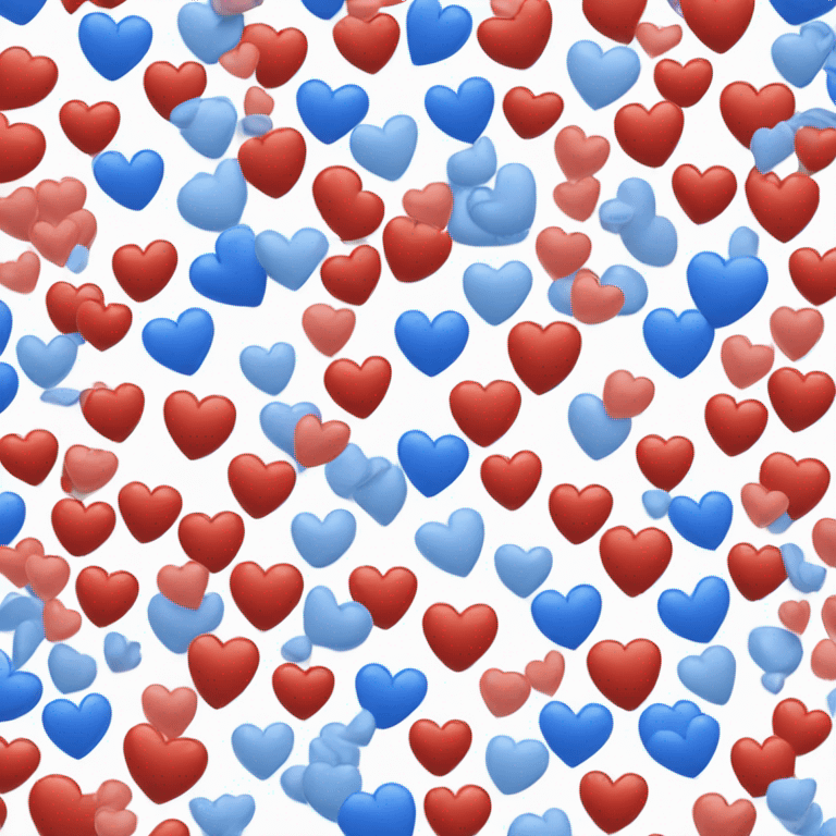 Red and blue heart emoji