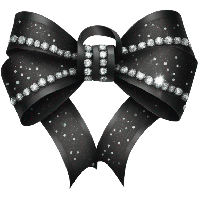 Black ribbon with sparkly diamonds on it emoji