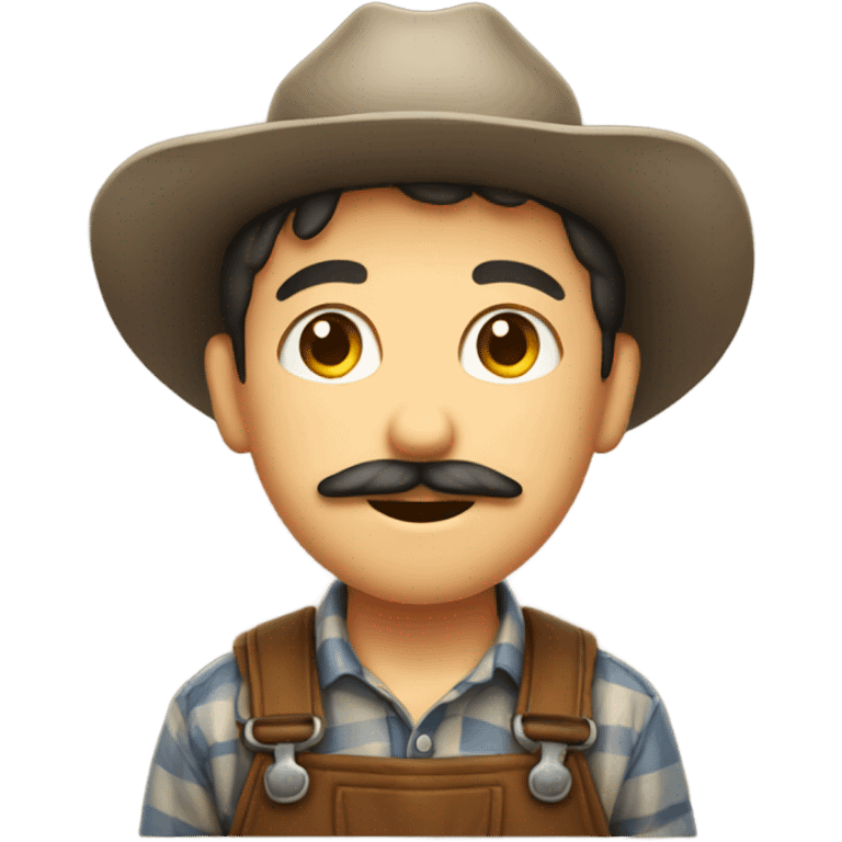 smiling boy with mustache farmer emoji