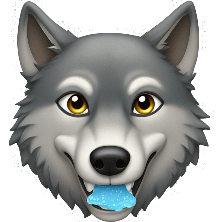 wolf drinking juic emoji