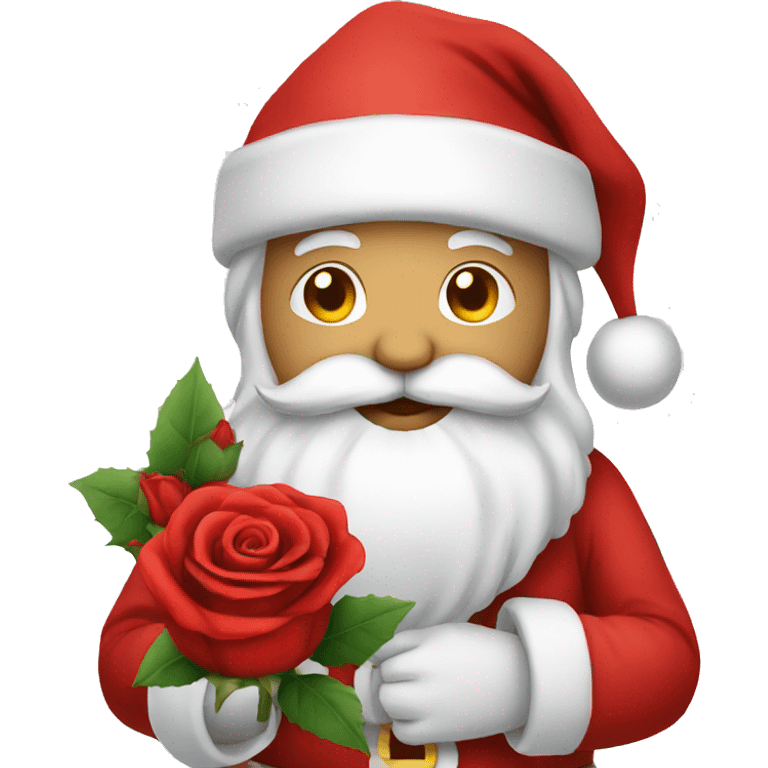 santa with a rose emoji