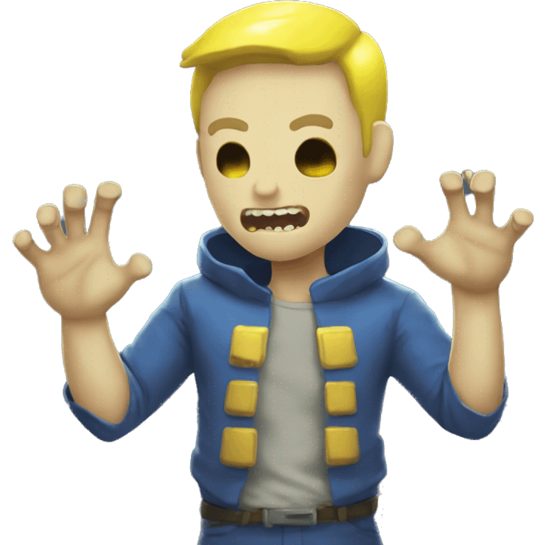 Vault boy as a ghoul emoji