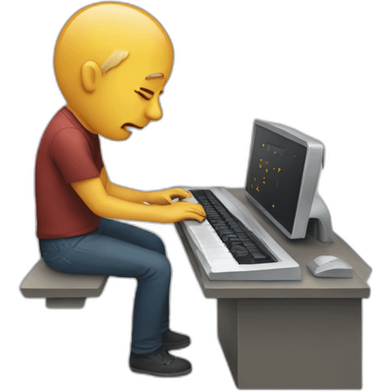 programmer crying at keyboard emoji