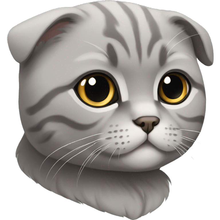 Grey Scottish fold cat  emoji