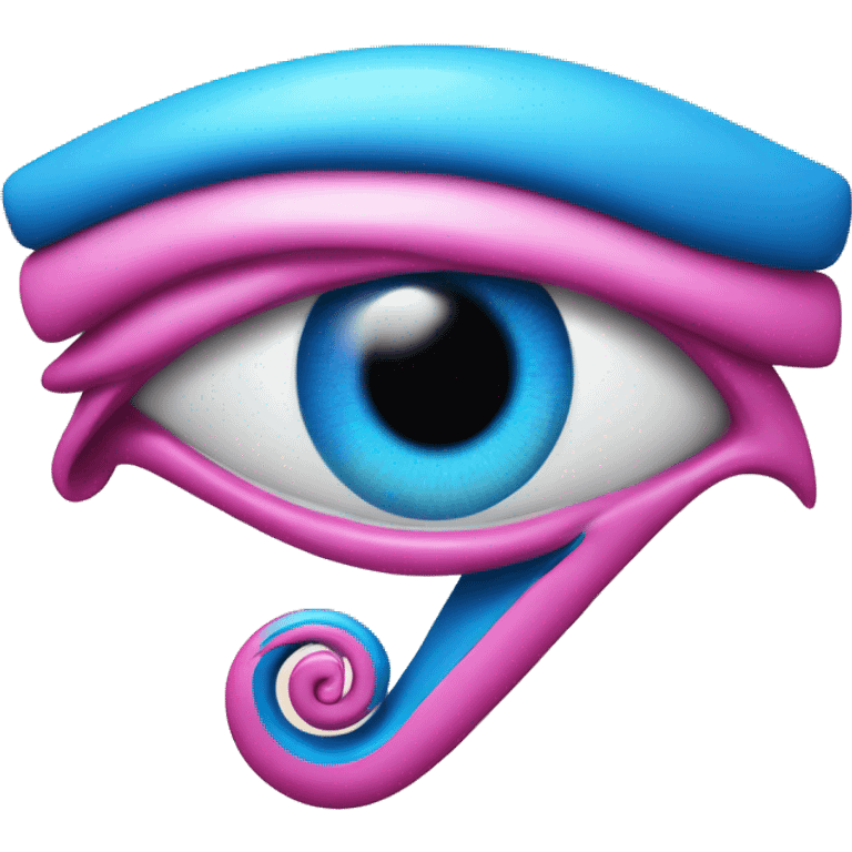 eye of horus with transgender pink and blue emoji