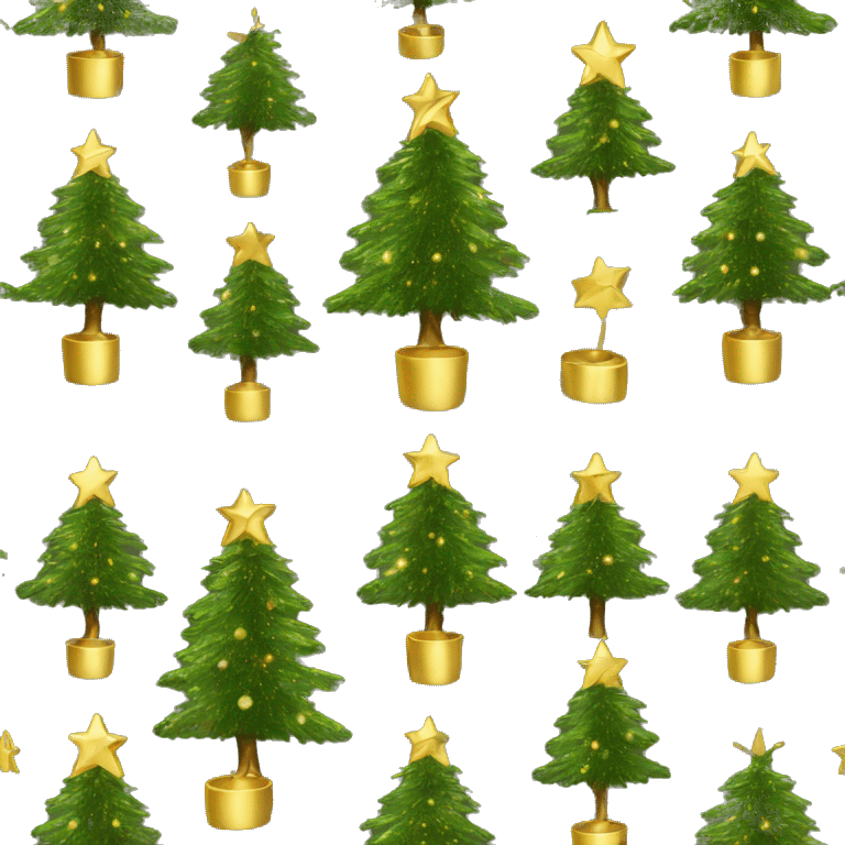 Christmas tree with gold decoration emoji