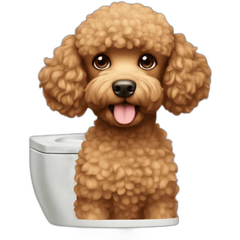 Light brown poodle in toilet emoji