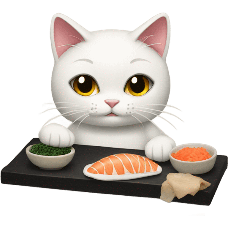 Rag doll cat making sushi emoji