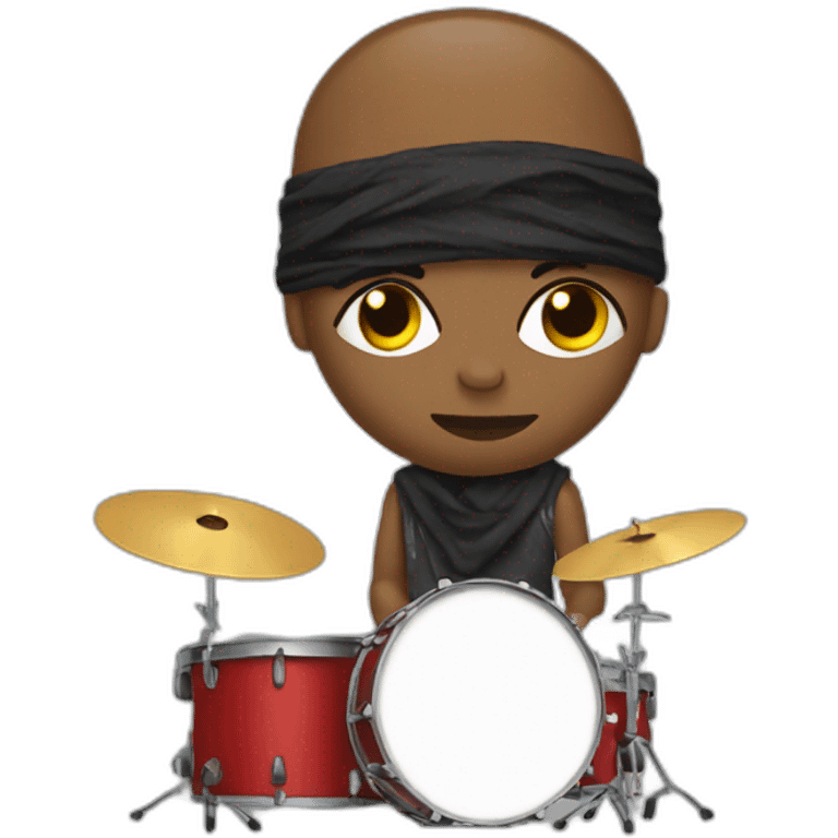 drummer with a bandana on his face emoji