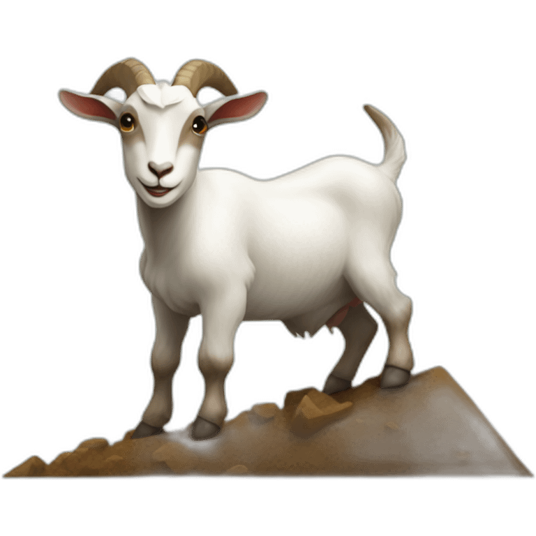 Goat climbing a dig emoji