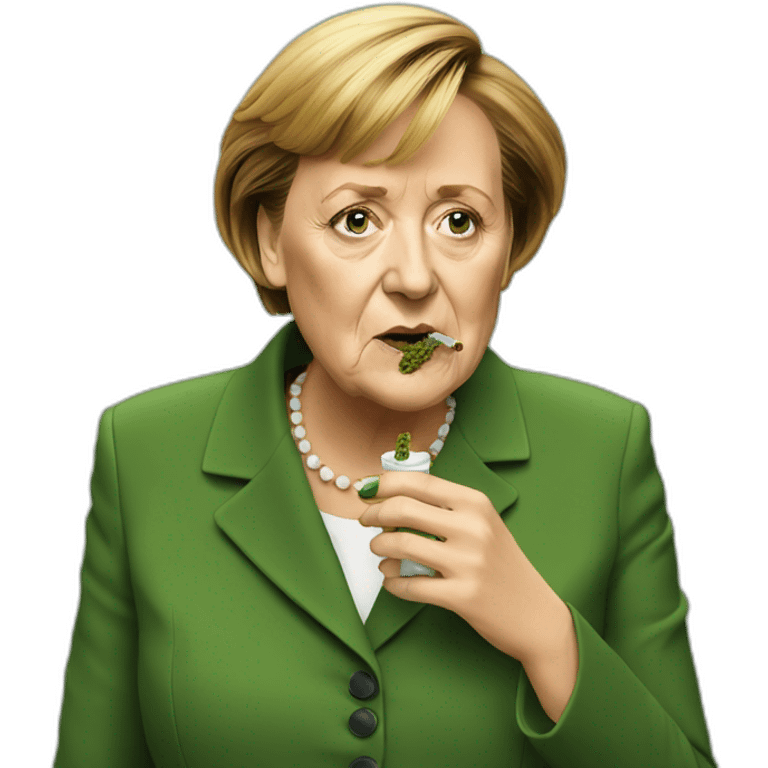 merkel smoking weed emoji