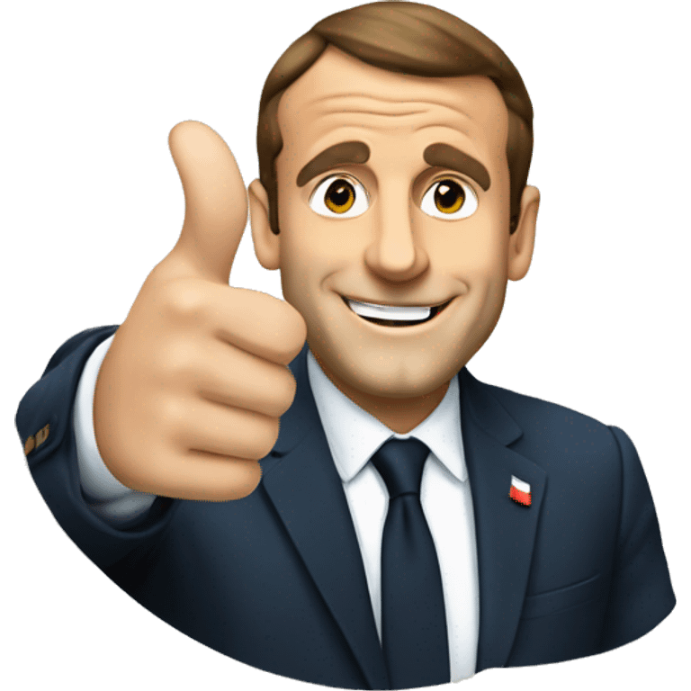 Macron thumb up and white stiker background emoji