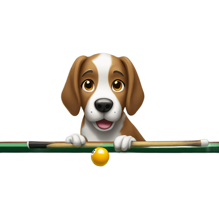 Dog playing pool emoji