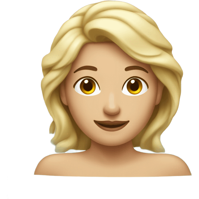 A woman blonde taking a bath emoji