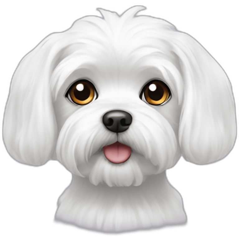 white maltese with black eyes emoji