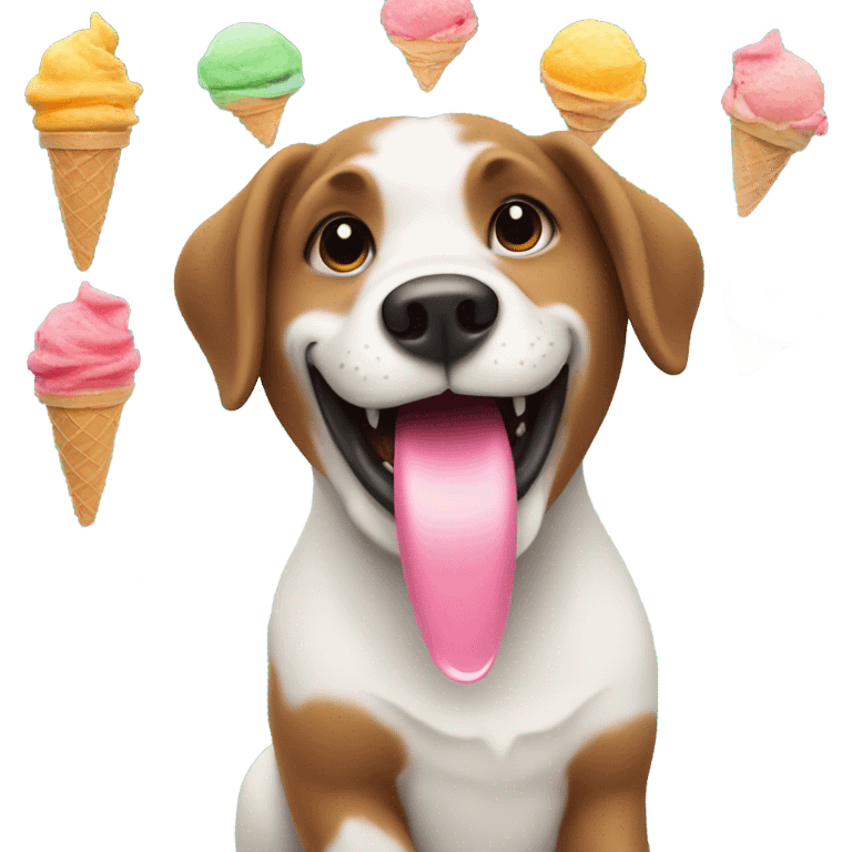 dog eating ice cream emoji