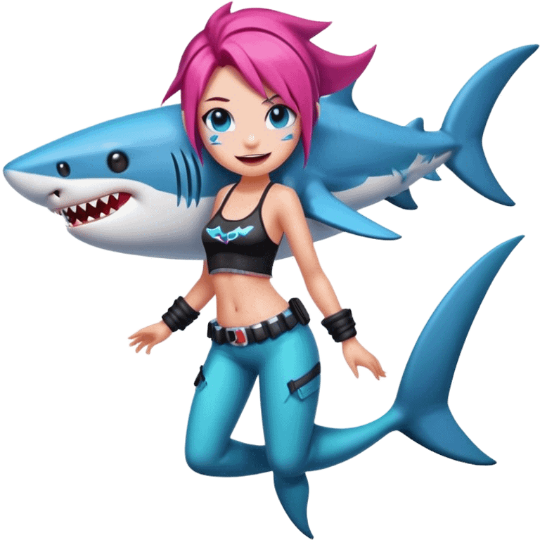 Jinx with shark outfit emoji