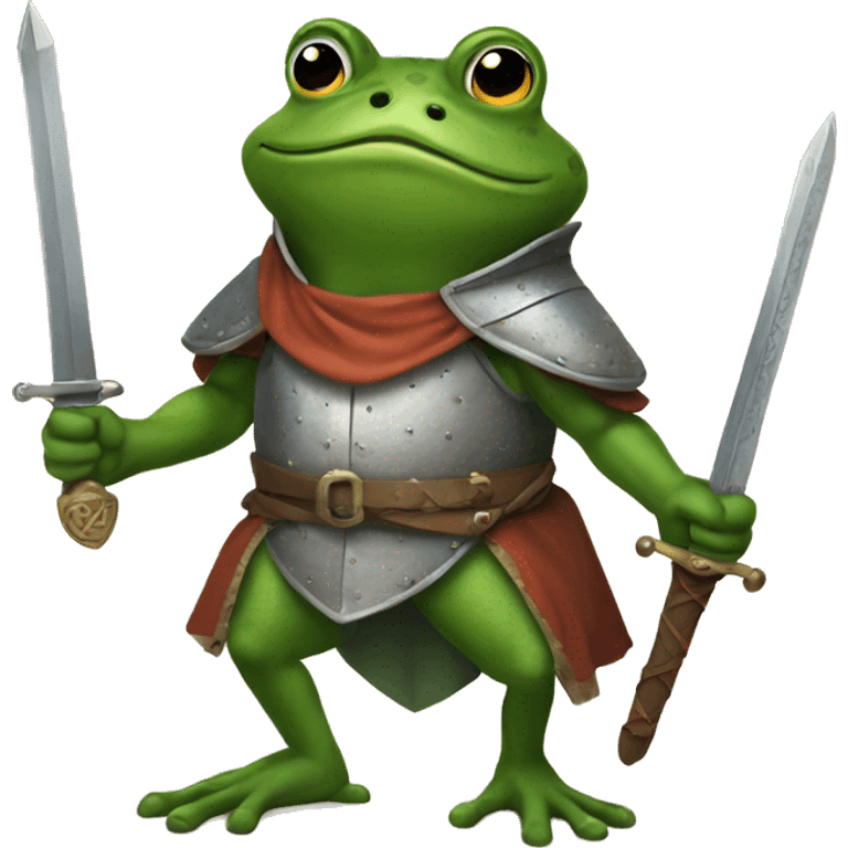 Medieval frog with a sword  emoji