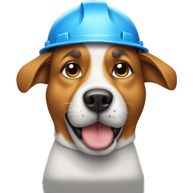 Dog wearing hard hat  emoji