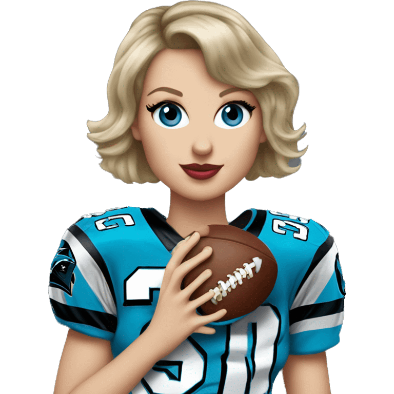 Taylor swift in Carolina panthers jersey emoji