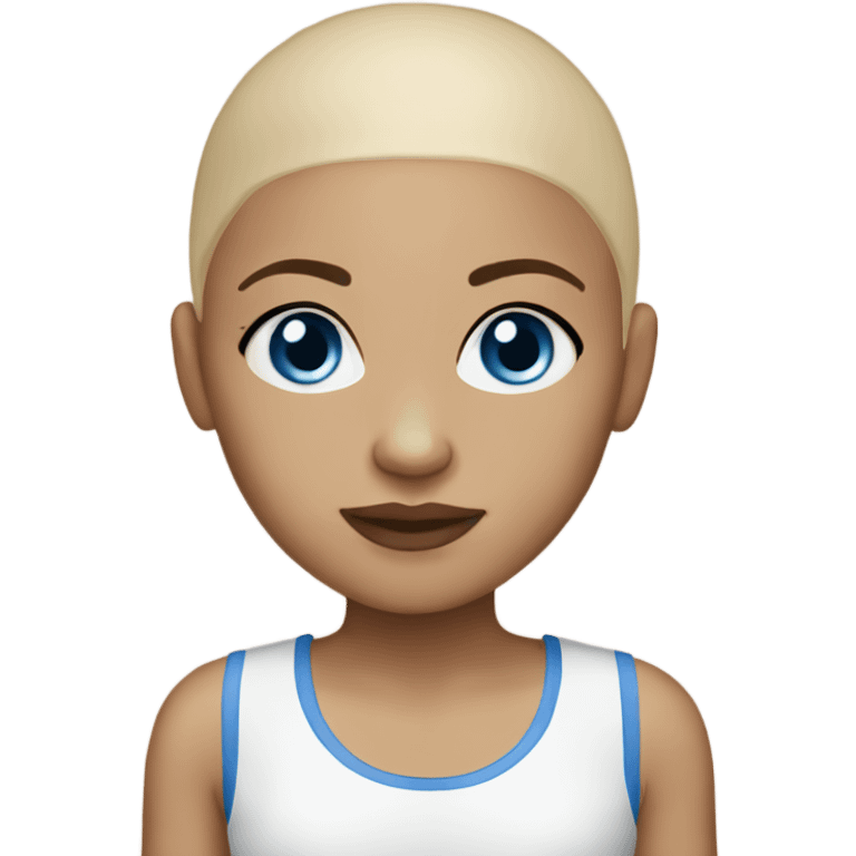 Blue eyes girl bald lightskin emoji