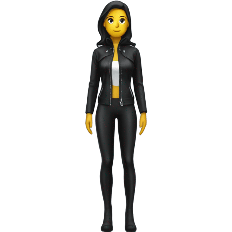 female latex jacket zoomed out emoji