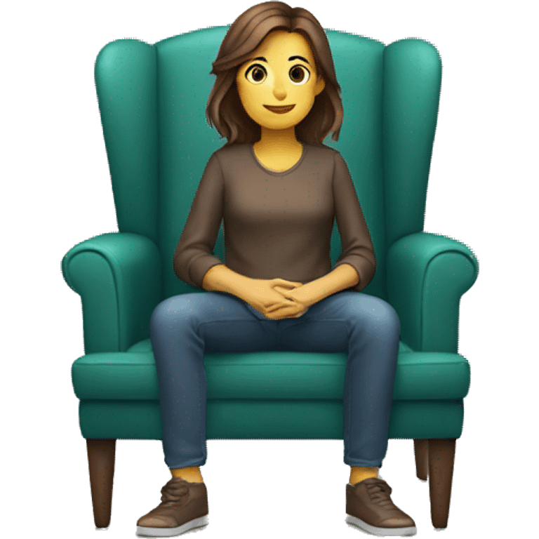 brown haired person sitting upright emoji