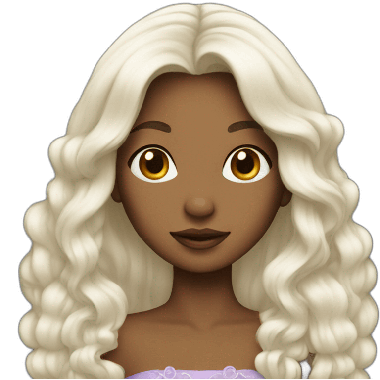 Princess with White long hair emoji