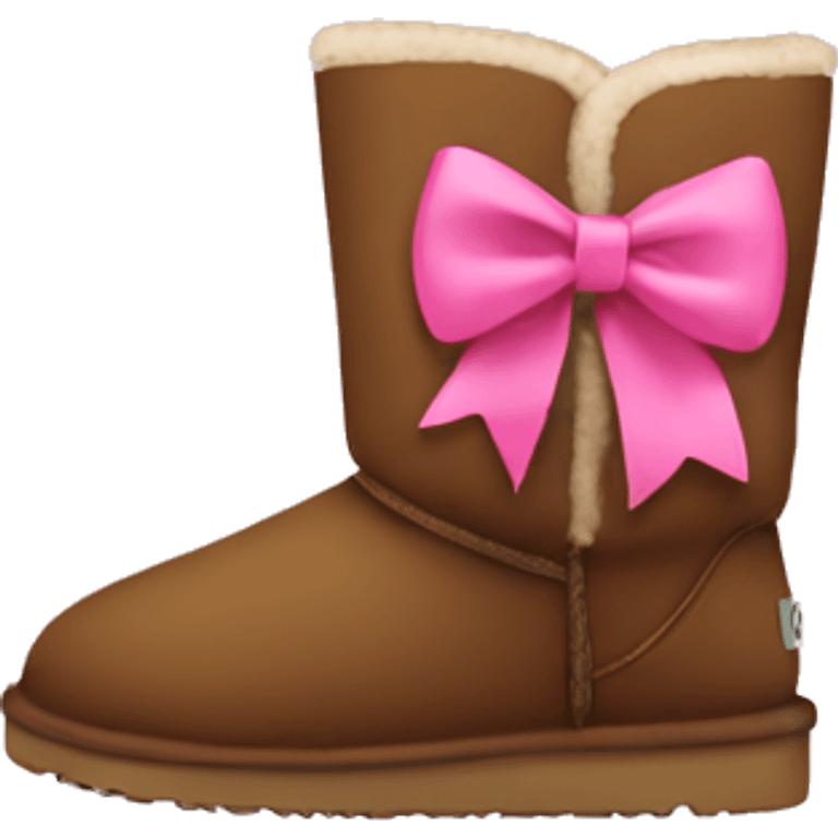 Brown uggs with a pink bow emoji