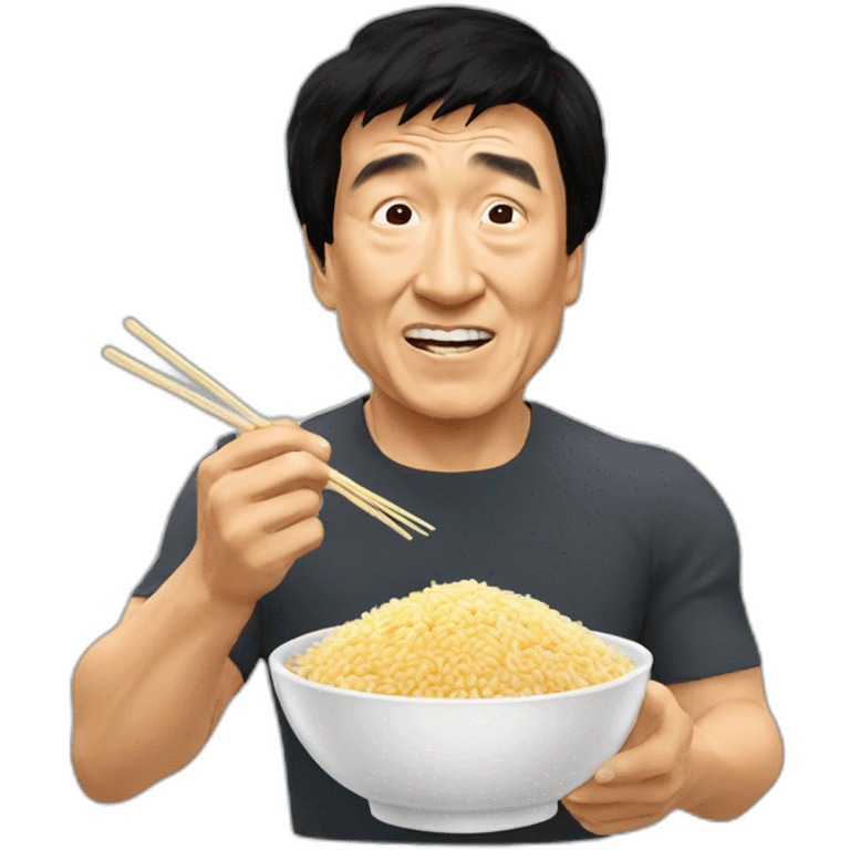 jackie chan eating rice emoji