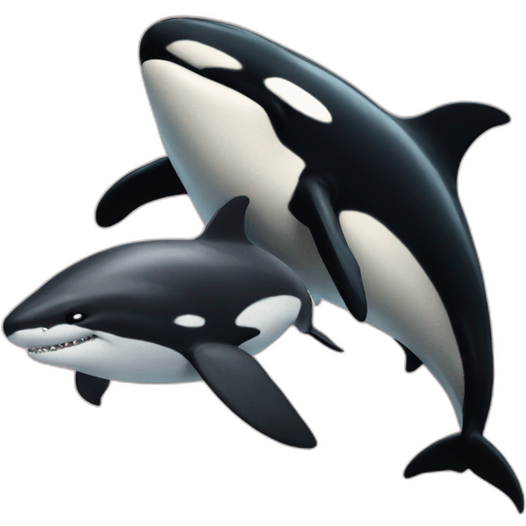 Orca fighting shark emoji