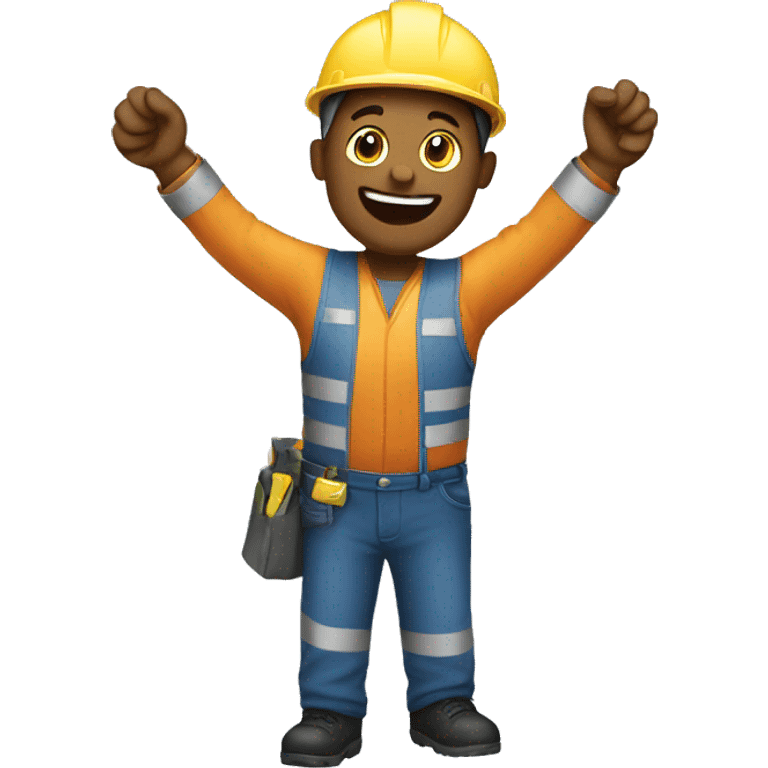 worker celebrating emoji