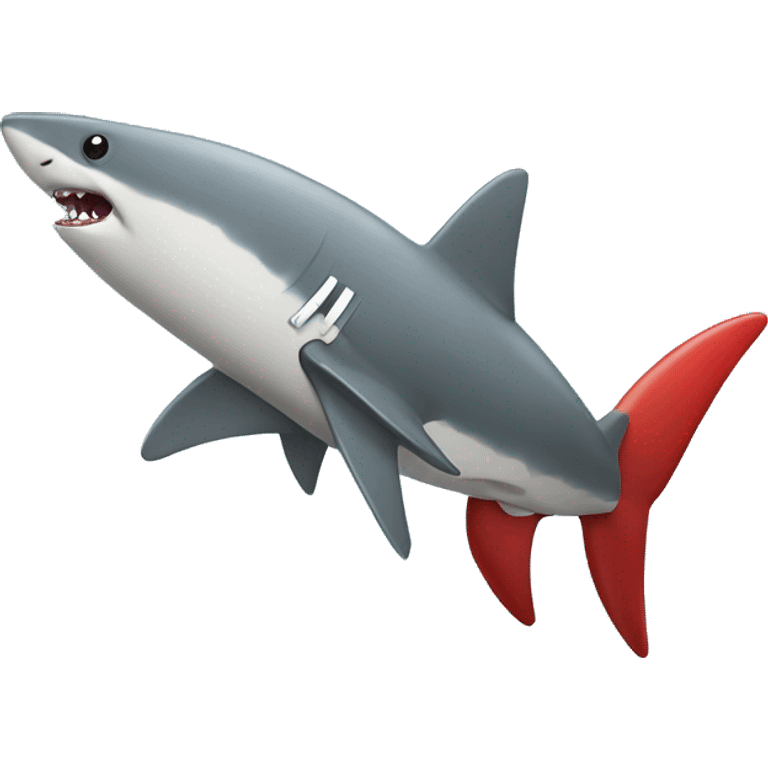 rocket propelled shark with airplane wings emoji