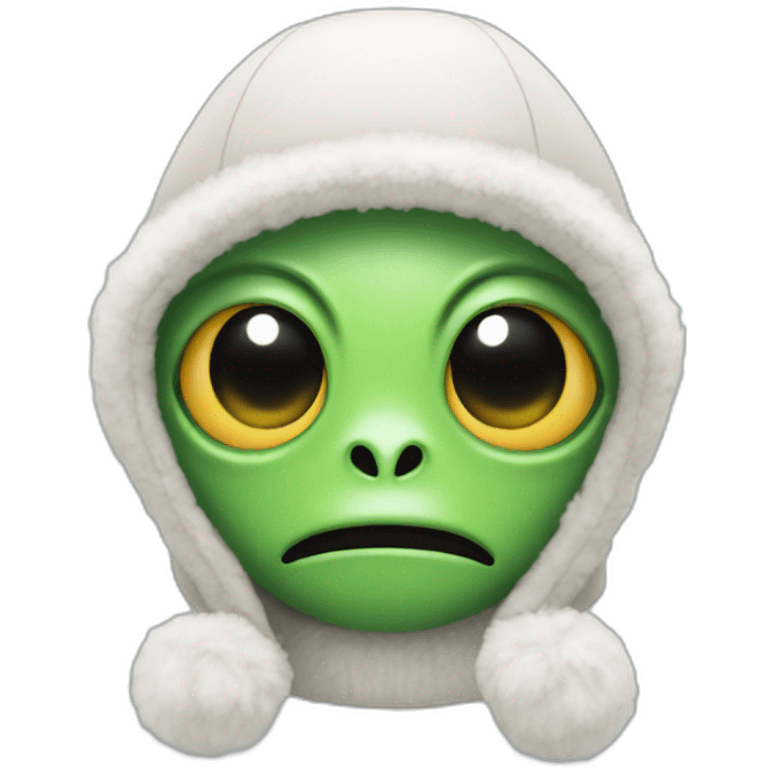 Alien in winter hat with flaps emoji