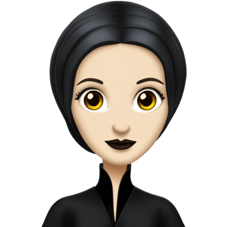 Young Morticia Addams Princess Leia  emoji