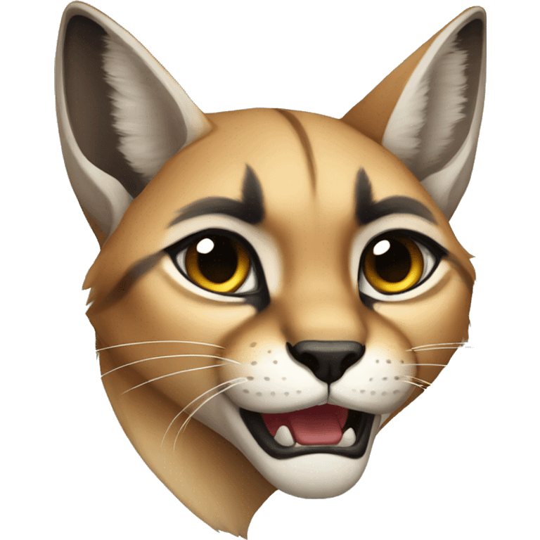 Caracal sobbing emoji